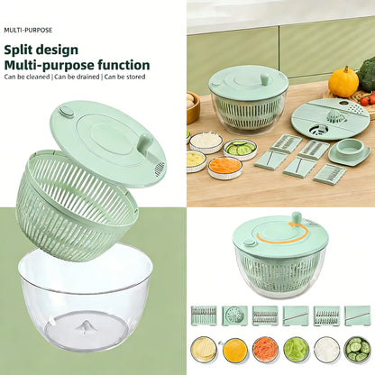 3-in-1 Vegetable and Fruit Washing Dish, Kitchen Tool Set, Large Salad Dehydrator