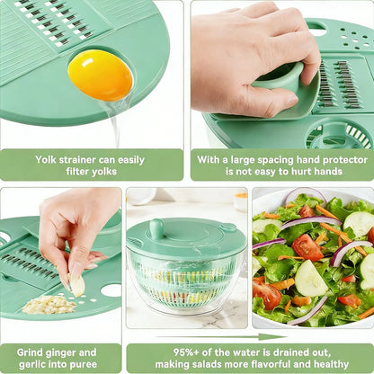 3-in-1 Vegetable and Fruit Washing Dish, Kitchen Tool Set, Large Salad Dehydrator