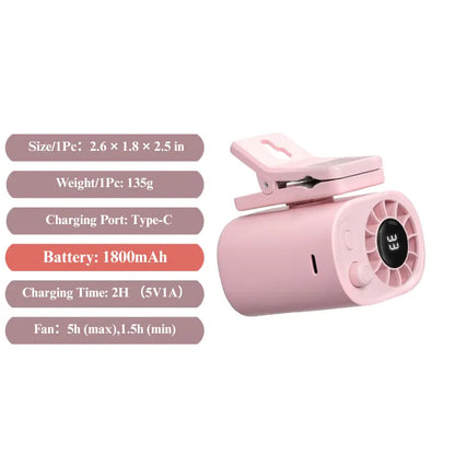 Car Clip-on Portable USB Cooling Mini Fan - No Cooling Function - 360° Rotation, 100-speed Stepless Adjustment, Cooling Fan